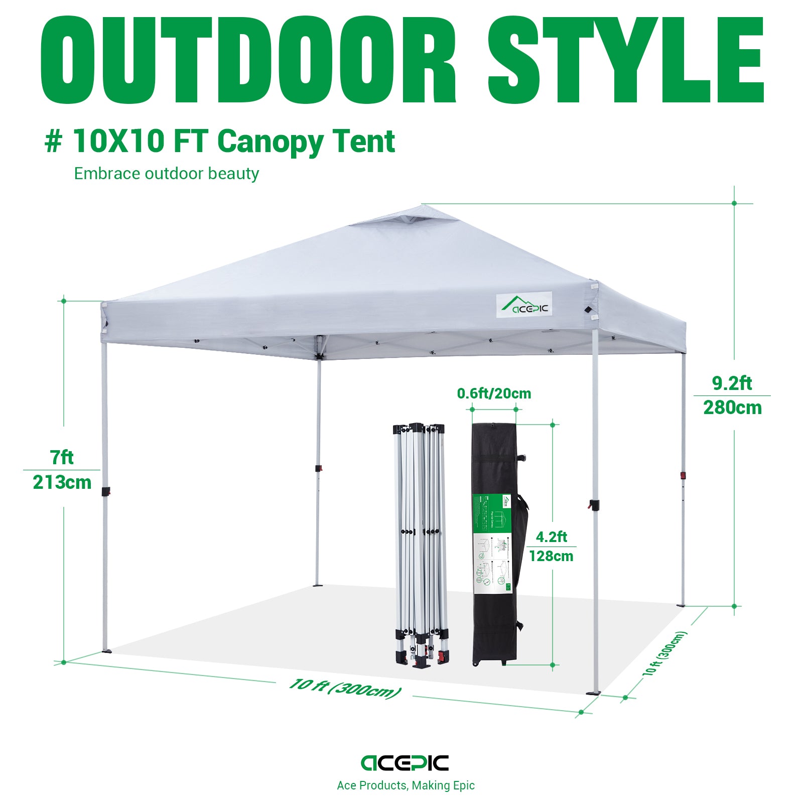 Acepic 10x10 Pop Up Canopy Tent